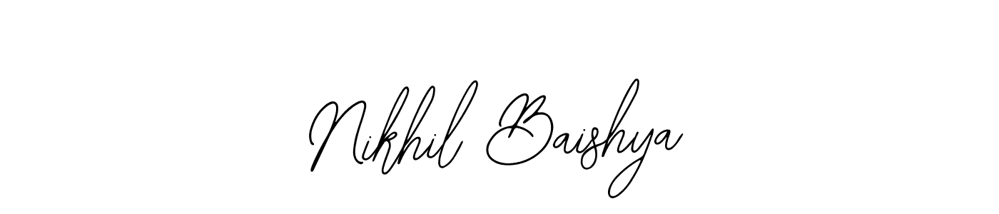 You should practise on your own different ways (Bearetta-2O07w) to write your name (Nikhil Baishya) in signature. don't let someone else do it for you. Nikhil Baishya signature style 12 images and pictures png