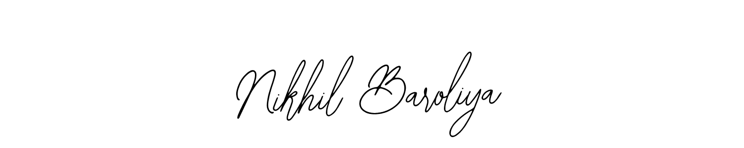 How to make Nikhil Baroliya name signature. Use Bearetta-2O07w style for creating short signs online. This is the latest handwritten sign. Nikhil Baroliya signature style 12 images and pictures png