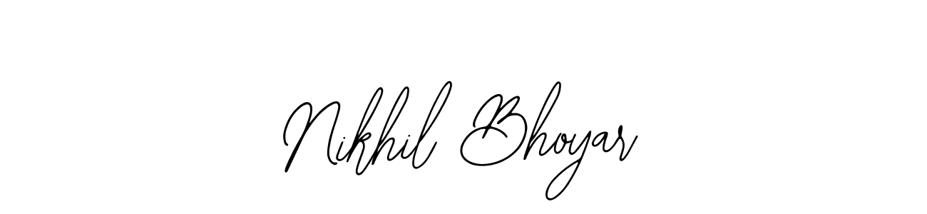 You should practise on your own different ways (Bearetta-2O07w) to write your name (Nikhil Bhoyar) in signature. don't let someone else do it for you. Nikhil Bhoyar signature style 12 images and pictures png