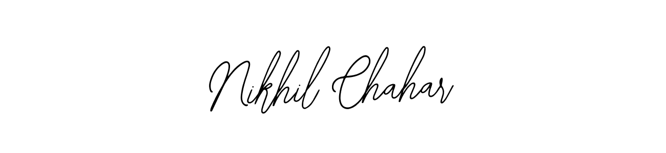 Use a signature maker to create a handwritten signature online. With this signature software, you can design (Bearetta-2O07w) your own signature for name Nikhil Chahar. Nikhil Chahar signature style 12 images and pictures png
