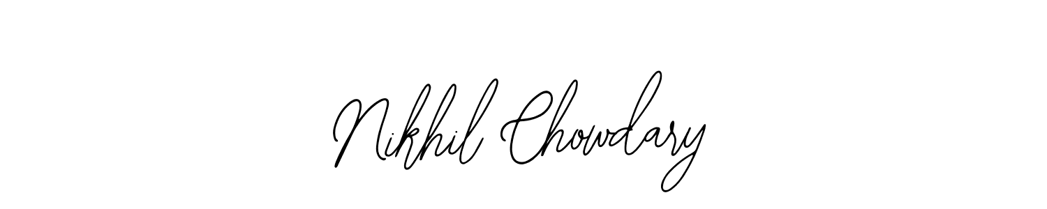 How to make Nikhil Chowdary name signature. Use Bearetta-2O07w style for creating short signs online. This is the latest handwritten sign. Nikhil Chowdary signature style 12 images and pictures png
