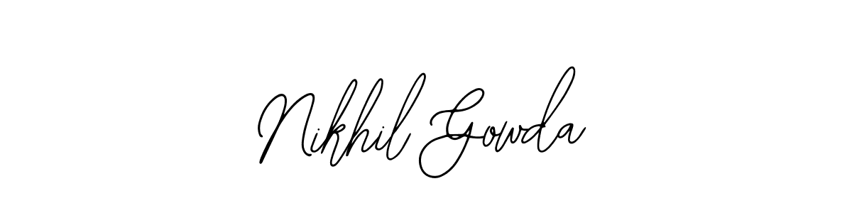 You should practise on your own different ways (Bearetta-2O07w) to write your name (Nikhil Gowda) in signature. don't let someone else do it for you. Nikhil Gowda signature style 12 images and pictures png