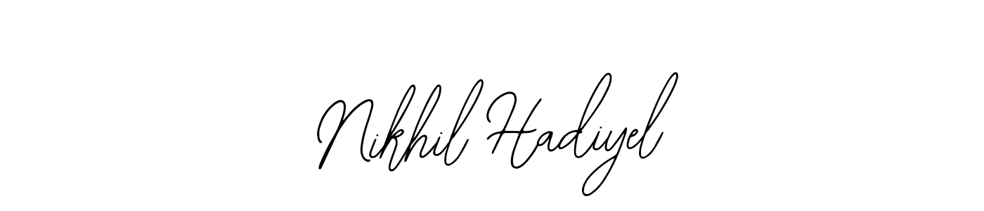 if you are searching for the best signature style for your name Nikhil Hadiyel. so please give up your signature search. here we have designed multiple signature styles  using Bearetta-2O07w. Nikhil Hadiyel signature style 12 images and pictures png