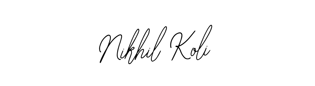 How to make Nikhil Koli name signature. Use Bearetta-2O07w style for creating short signs online. This is the latest handwritten sign. Nikhil Koli signature style 12 images and pictures png