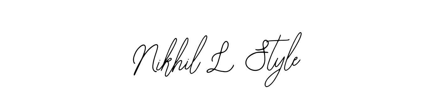 Similarly Bearetta-2O07w is the best handwritten signature design. Signature creator online .You can use it as an online autograph creator for name Nikhil L Style. Nikhil L Style signature style 12 images and pictures png