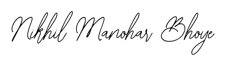 Create your official email sign-off with Nikhil Manohar Bhoye name in Bearetta-2O07w style. Crisp, clean, and perfectly legible across all screens. Nikhil Manohar Bhoye signature style 12 images and pictures png