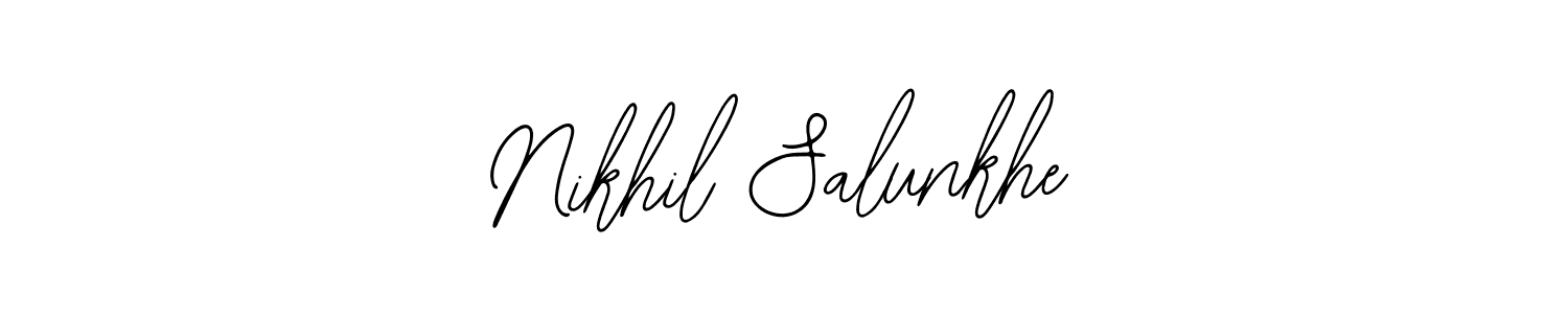 This is the best signature style for the Nikhil Salunkhe name. Also you like these signature font (Bearetta-2O07w). Mix name signature. Nikhil Salunkhe signature style 12 images and pictures png