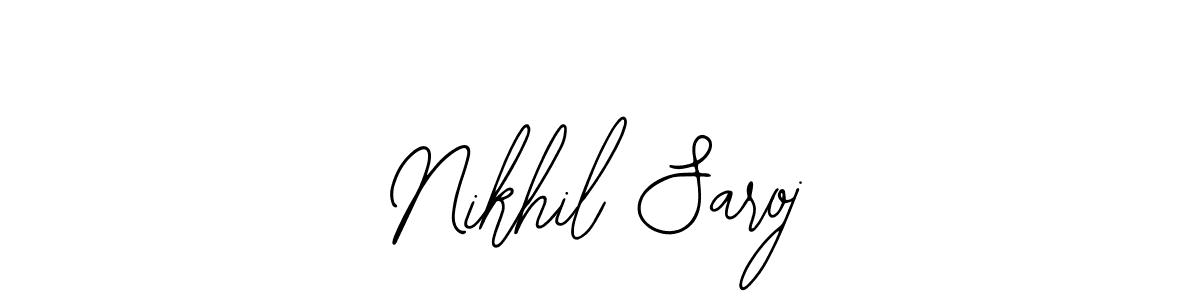 The best way (Bearetta-2O07w) to make a short signature is to pick only two or three words in your name. The name Nikhil Saroj include a total of six letters. For converting this name. Nikhil Saroj signature style 12 images and pictures png