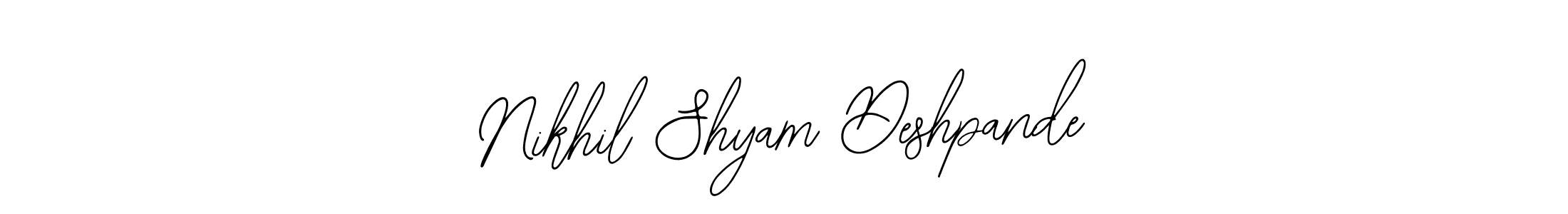 Also You can easily find your signature by using the search form. We will create Nikhil Shyam Deshpande name handwritten signature images for you free of cost using Bearetta-2O07w sign style. Nikhil Shyam Deshpande signature style 12 images and pictures png