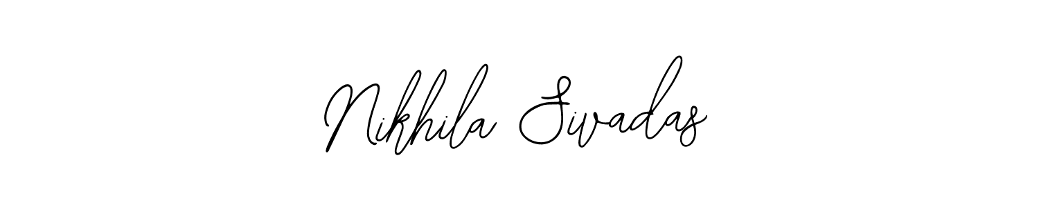 You should practise on your own different ways (Bearetta-2O07w) to write your name (Nikhila Sivadas) in signature. don't let someone else do it for you. Nikhila Sivadas signature style 12 images and pictures png