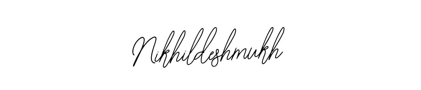 How to make Nikhildeshmukh name signature. Use Bearetta-2O07w style for creating short signs online. This is the latest handwritten sign. Nikhildeshmukh signature style 12 images and pictures png