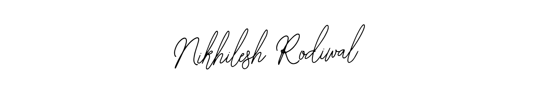 How to make Nikhilesh Rodiwal name signature. Use Bearetta-2O07w style for creating short signs online. This is the latest handwritten sign. Nikhilesh Rodiwal signature style 12 images and pictures png