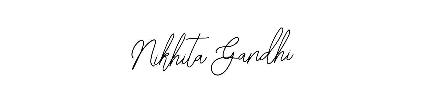 How to make Nikhita Gandhi name signature. Use Bearetta-2O07w style for creating short signs online. This is the latest handwritten sign. Nikhita Gandhi signature style 12 images and pictures png