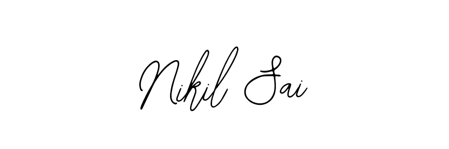 Also You can easily find your signature by using the search form. We will create Nikil Sai name handwritten signature images for you free of cost using Bearetta-2O07w sign style. Nikil Sai signature style 12 images and pictures png