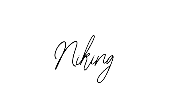 Design your own signature with our free online signature maker. With this signature software, you can create a handwritten (Bearetta-2O07w) signature for name Niking. Niking signature style 12 images and pictures png