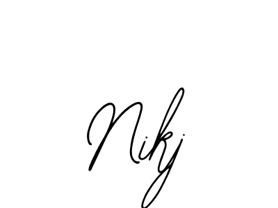 How to make Nikj name signature. Use Bearetta-2O07w style for creating short signs online. This is the latest handwritten sign. Nikj signature style 12 images and pictures png