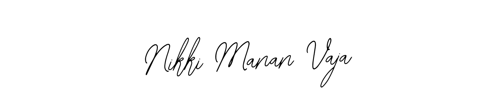 Design your own signature with our free online signature maker. With this signature software, you can create a handwritten (Bearetta-2O07w) signature for name Nikki Manan Vaja. Nikki Manan Vaja signature style 12 images and pictures png