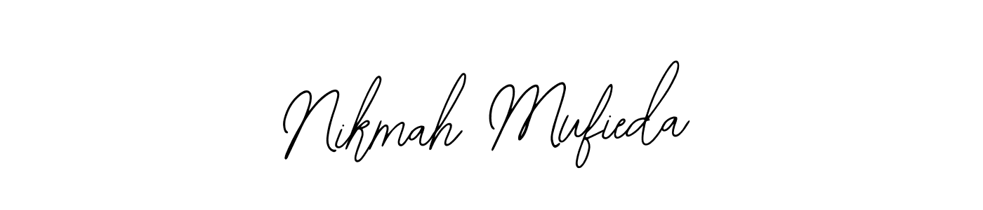 This is the best signature style for the Nikmah Mufieda name. Also you like these signature font (Bearetta-2O07w). Mix name signature. Nikmah Mufieda signature style 12 images and pictures png