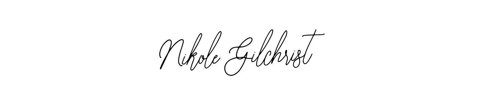 Design your own signature with our free online signature maker. With this signature software, you can create a handwritten (Bearetta-2O07w) signature for name Nikole Gilchrist. Nikole Gilchrist signature style 12 images and pictures png