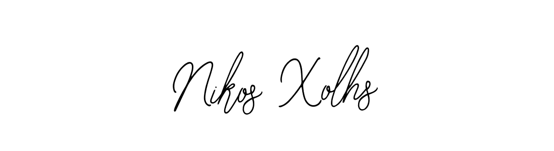 You should practise on your own different ways (Bearetta-2O07w) to write your name (Nikos Xolhs) in signature. don't let someone else do it for you. Nikos Xolhs signature style 12 images and pictures png