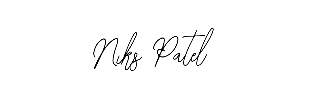 Niks Patel stylish signature style. Best Handwritten Sign (Bearetta-2O07w) for my name. Handwritten Signature Collection Ideas for my name Niks Patel. Niks Patel signature style 12 images and pictures png