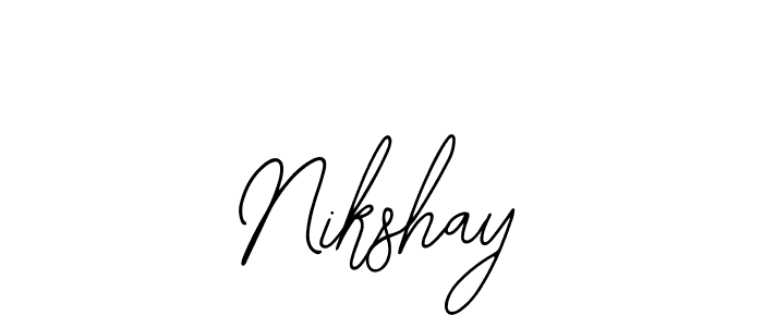Use a signature maker to create a handwritten signature online. With this signature software, you can design (Bearetta-2O07w) your own signature for name Nikshay. Nikshay signature style 12 images and pictures png