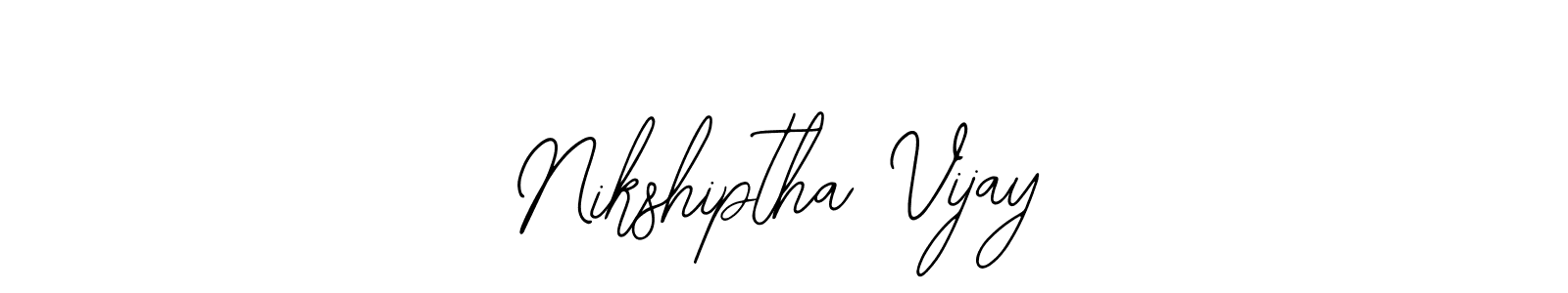 How to make Nikshiptha Vijay name signature. Use Bearetta-2O07w style for creating short signs online. This is the latest handwritten sign. Nikshiptha Vijay signature style 12 images and pictures png