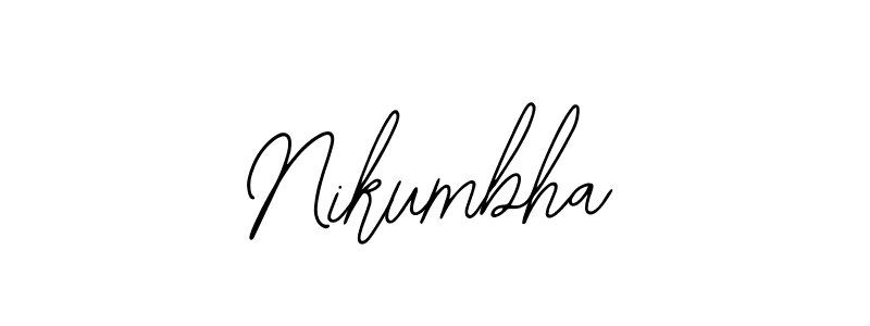 You should practise on your own different ways (Bearetta-2O07w) to write your name (Nikumbha) in signature. don't let someone else do it for you. Nikumbha signature style 12 images and pictures png