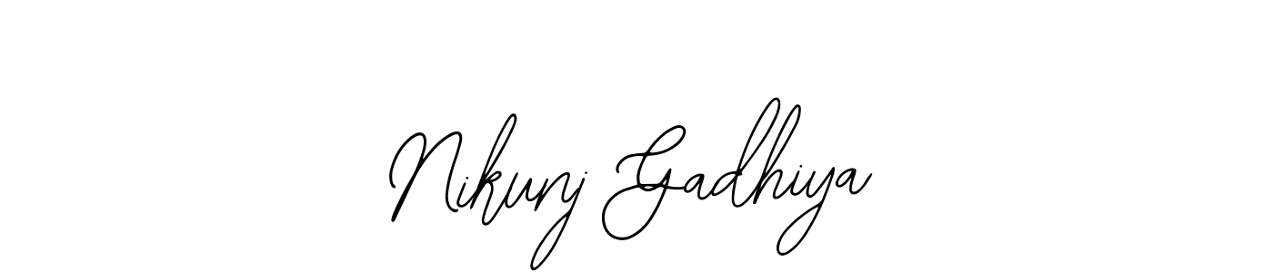 Make a beautiful signature design for name Nikunj Gadhiya. With this signature (Bearetta-2O07w) style, you can create a handwritten signature for free. Nikunj Gadhiya signature style 12 images and pictures png