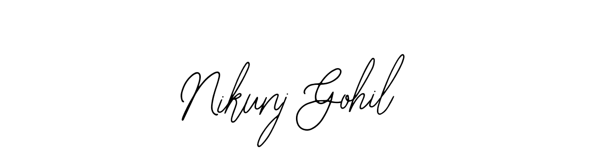 The best way (Bearetta-2O07w) to make a short signature is to pick only two or three words in your name. The name Nikunj Gohil include a total of six letters. For converting this name. Nikunj Gohil signature style 12 images and pictures png