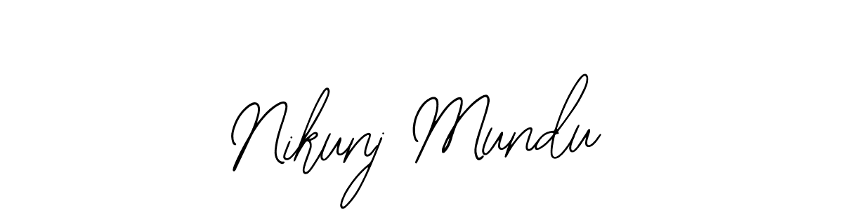 Bearetta-2O07w is a professional signature style that is perfect for those who want to add a touch of class to their signature. It is also a great choice for those who want to make their signature more unique. Get Nikunj Mundu name to fancy signature for free. Nikunj Mundu signature style 12 images and pictures png