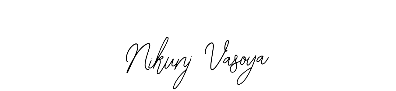 How to make Nikunj Vasoya name signature. Use Bearetta-2O07w style for creating short signs online. This is the latest handwritten sign. Nikunj Vasoya signature style 12 images and pictures png
