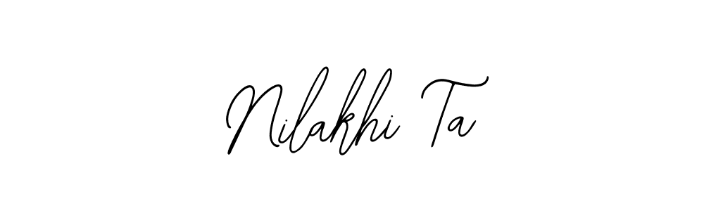 Design your own signature with our free online signature maker. With this signature software, you can create a handwritten (Bearetta-2O07w) signature for name Nilakhi Ta. Nilakhi Ta signature style 12 images and pictures png