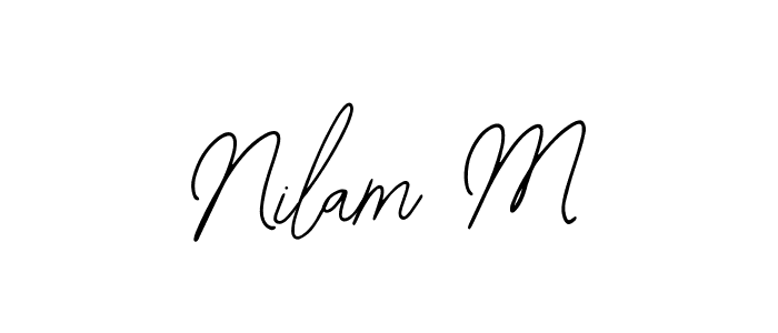 You should practise on your own different ways (Bearetta-2O07w) to write your name (Nilam M) in signature. don't let someone else do it for you. Nilam M signature style 12 images and pictures png