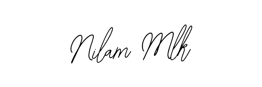 You should practise on your own different ways (Bearetta-2O07w) to write your name (Nilam Mlk) in signature. don't let someone else do it for you. Nilam Mlk signature style 12 images and pictures png