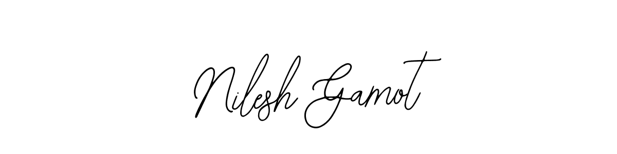 This is the best signature style for the Nilesh Gamot name. Also you like these signature font (Bearetta-2O07w). Mix name signature. Nilesh Gamot signature style 12 images and pictures png