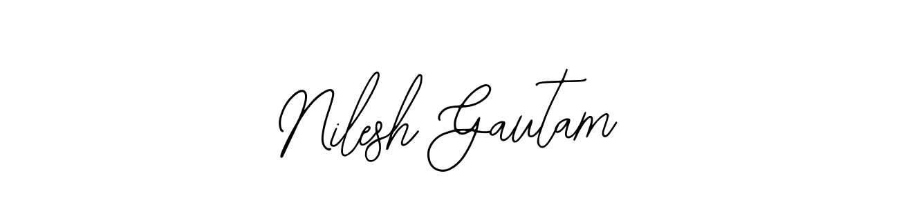 Bearetta-2O07w is a professional signature style that is perfect for those who want to add a touch of class to their signature. It is also a great choice for those who want to make their signature more unique. Get Nilesh Gautam name to fancy signature for free. Nilesh Gautam signature style 12 images and pictures png