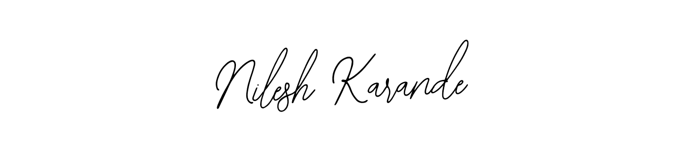 This is the best signature style for the Nilesh Karande name. Also you like these signature font (Bearetta-2O07w). Mix name signature. Nilesh Karande signature style 12 images and pictures png