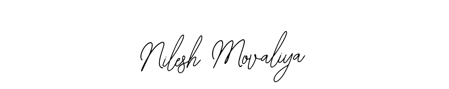 How to make Nilesh Movaliya name signature. Use Bearetta-2O07w style for creating short signs online. This is the latest handwritten sign. Nilesh Movaliya signature style 12 images and pictures png