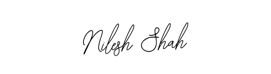 Bearetta-2O07w is a professional signature style that is perfect for those who want to add a touch of class to their signature. It is also a great choice for those who want to make their signature more unique. Get Nilesh Shah name to fancy signature for free. Nilesh Shah signature style 12 images and pictures png