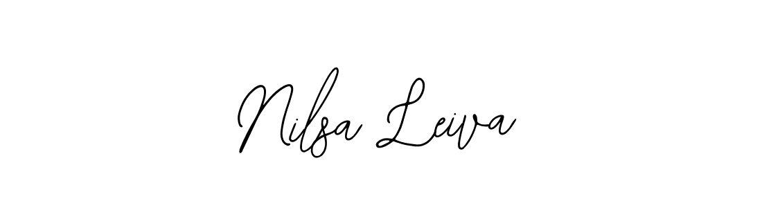 Bearetta-2O07w is a professional signature style that is perfect for those who want to add a touch of class to their signature. It is also a great choice for those who want to make their signature more unique. Get Nilsa Leiva name to fancy signature for free. Nilsa Leiva signature style 12 images and pictures png