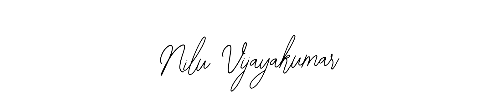 Bearetta-2O07w is a professional signature style that is perfect for those who want to add a touch of class to their signature. It is also a great choice for those who want to make their signature more unique. Get Nilu Vijayakumar name to fancy signature for free. Nilu Vijayakumar signature style 12 images and pictures png
