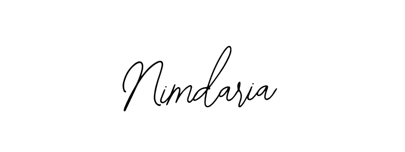 Use a signature maker to create a handwritten signature online. With this signature software, you can design (Bearetta-2O07w) your own signature for name Nimdaria. Nimdaria signature style 12 images and pictures png