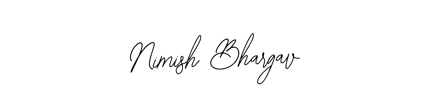 Also You can easily find your signature by using the search form. We will create Nimish Bhargav name handwritten signature images for you free of cost using Bearetta-2O07w sign style. Nimish Bhargav signature style 12 images and pictures png