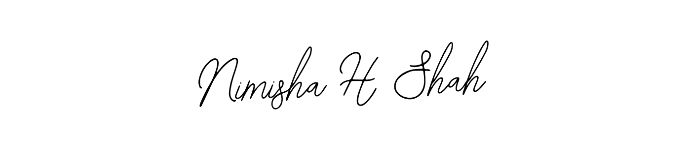 Bearetta-2O07w is a professional signature style that is perfect for those who want to add a touch of class to their signature. It is also a great choice for those who want to make their signature more unique. Get Nimisha H Shah name to fancy signature for free. Nimisha H Shah signature style 12 images and pictures png