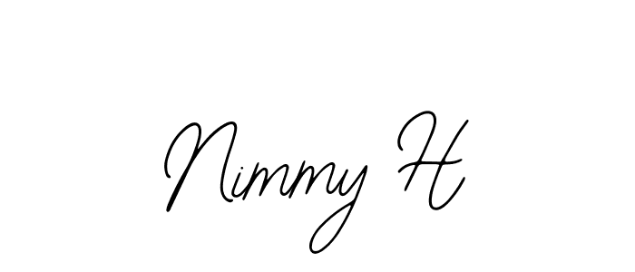 Use a signature maker to create a handwritten signature online. With this signature software, you can design (Bearetta-2O07w) your own signature for name Nimmy H. Nimmy H signature style 12 images and pictures png