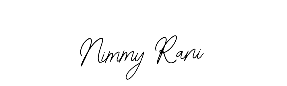 You should practise on your own different ways (Bearetta-2O07w) to write your name (Nimmy Rani) in signature. don't let someone else do it for you. Nimmy Rani signature style 12 images and pictures png