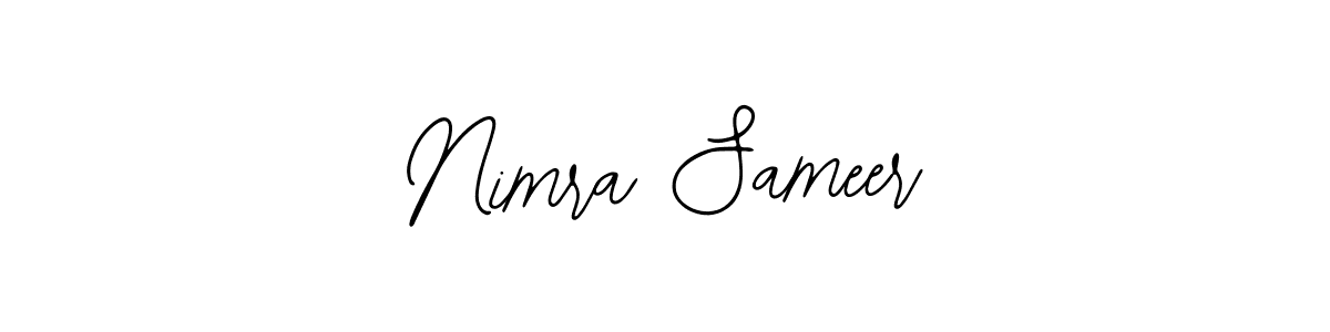 You should practise on your own different ways (Bearetta-2O07w) to write your name (Nimra Sameer) in signature. don't let someone else do it for you. Nimra Sameer signature style 12 images and pictures png