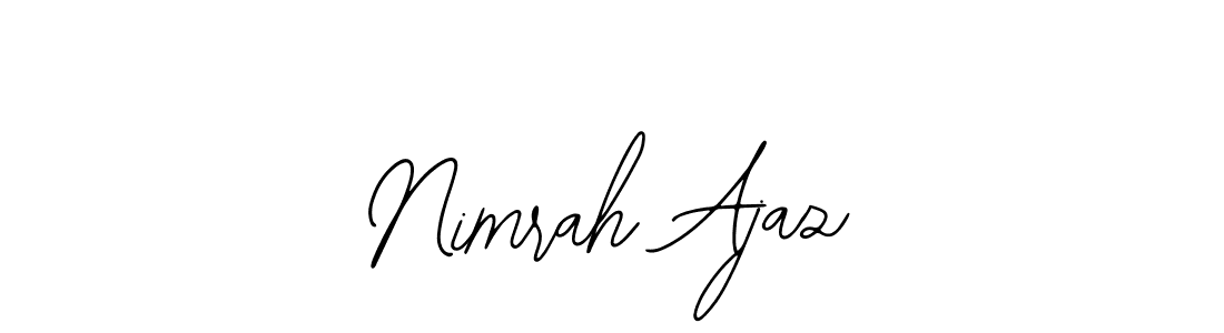 if you are searching for the best signature style for your name Nimrah Ajaz. so please give up your signature search. here we have designed multiple signature styles  using Bearetta-2O07w. Nimrah Ajaz signature style 12 images and pictures png