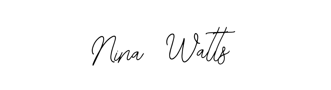 Use a signature maker to create a handwritten signature online. With this signature software, you can design (Bearetta-2O07w) your own signature for name Nina  Watts. Nina  Watts signature style 12 images and pictures png